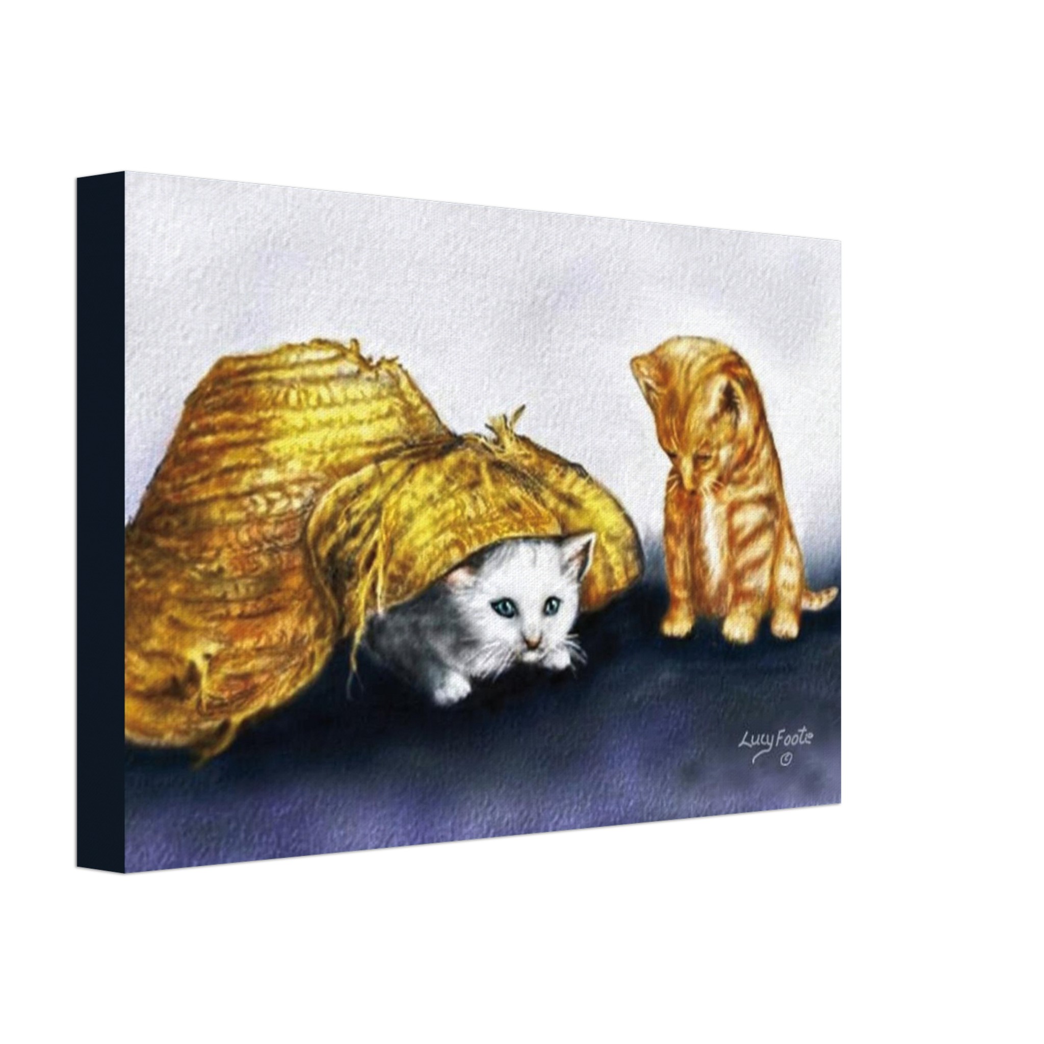 Peek-A-Boo Digital Painting by Lucy Foote printed on stretched canvas