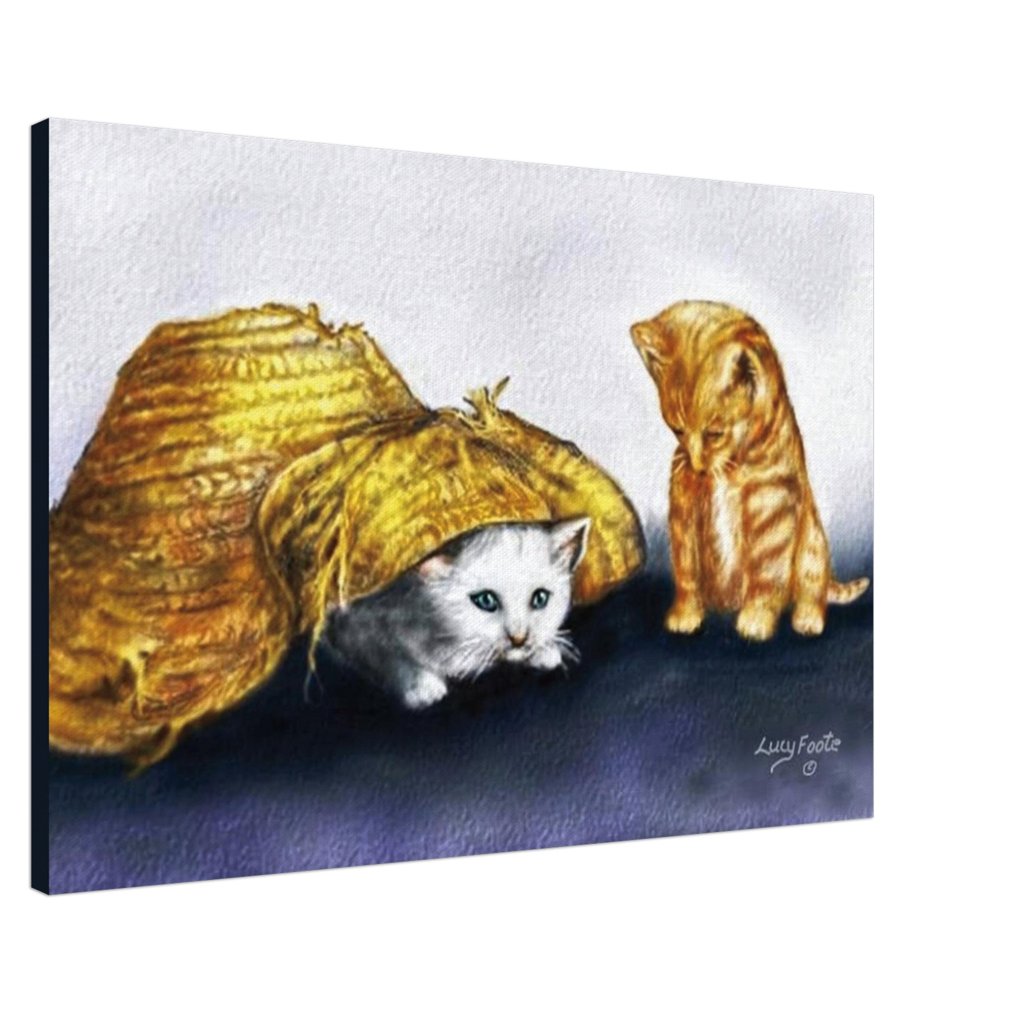 Peek-A-Boo Digital Painting by Lucy Foote printed on stretched canvas