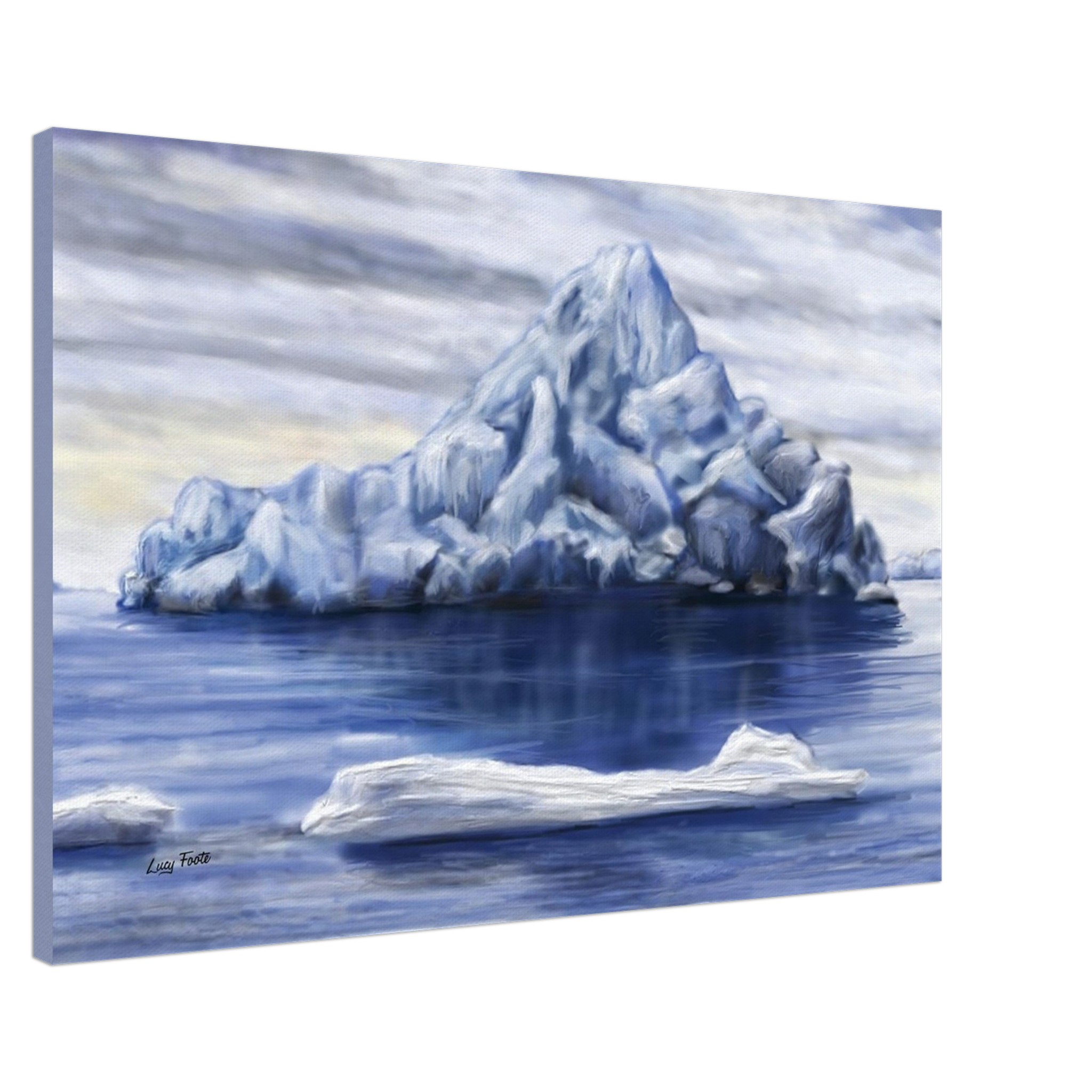 Iceberg Digital Painting by Lucy Foote printed on stretched canvas