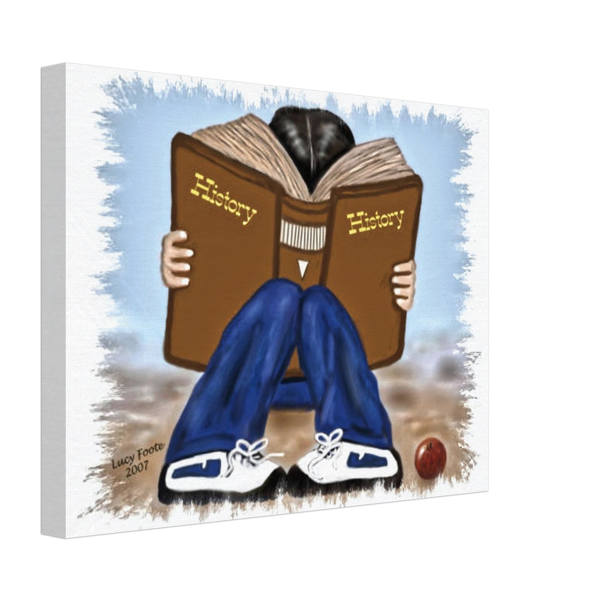 Back To School Digital Painting by Lucy Foote printed on stretched canvas