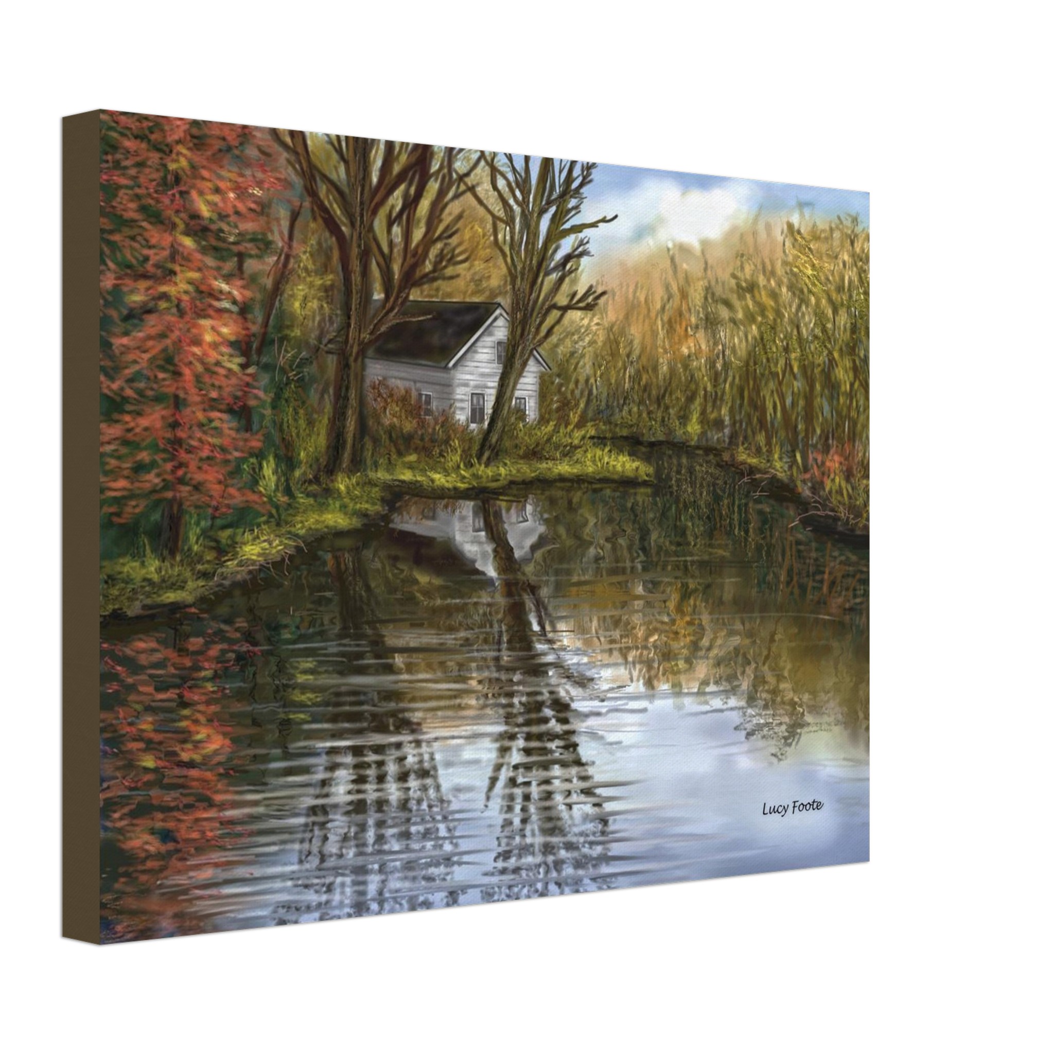 Reflection Digital Painting by Lucy Foote printed on stretched canvas