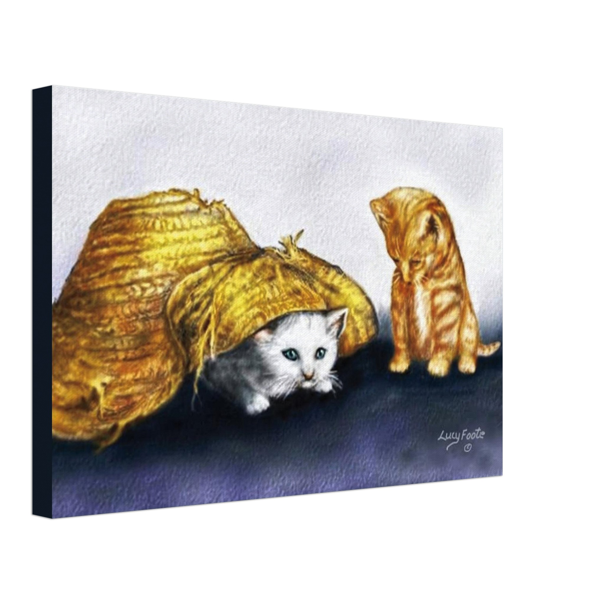 Peek-A-Boo Digital Painting by Lucy Foote printed on stretched canvas