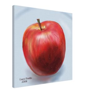 Apple Digital Painting by Lucy Foote printed on stretched canvas