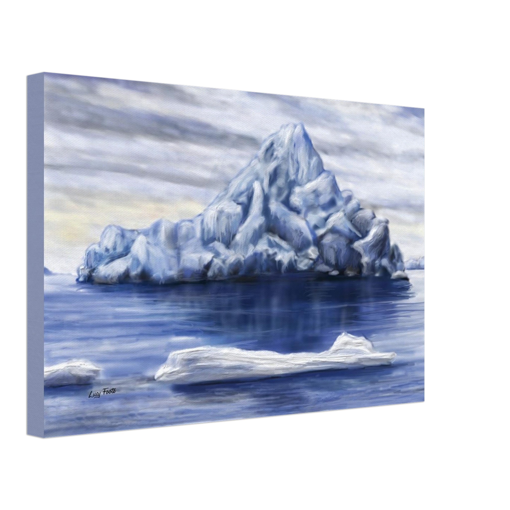 Iceberg Digital Painting by Lucy Foote printed on stretched canvas