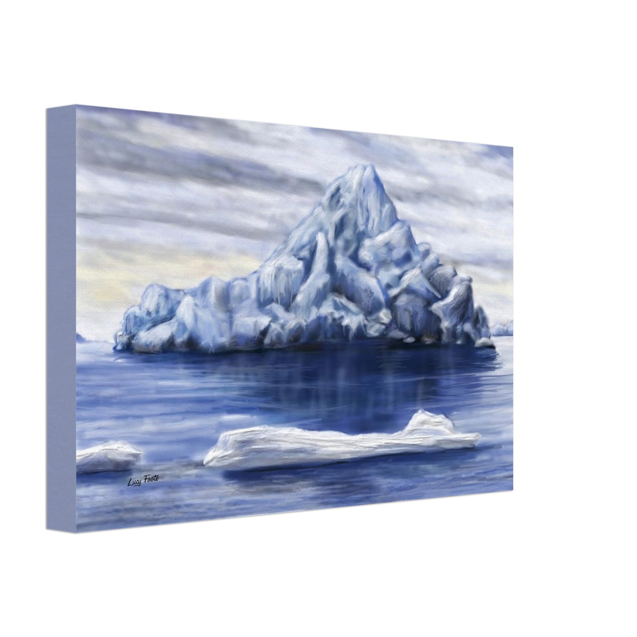 Iceberg Digital Painting by Lucy Foote printed on stretched canvas
