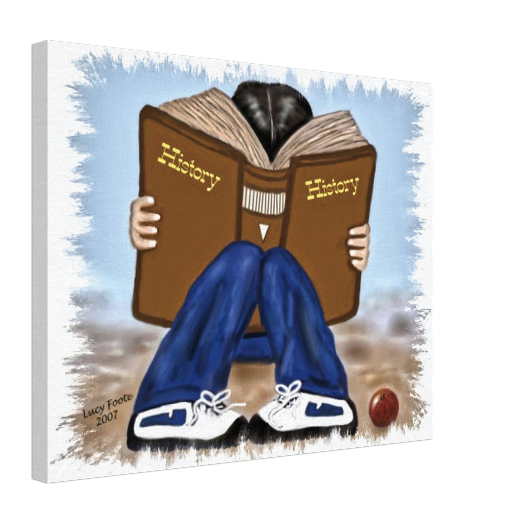 Back To School Digital Painting by Lucy Foote printed on stretched canvas