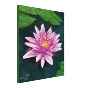 A Water Lily Digital Painting by Lucy Foote printed on stretched canvas