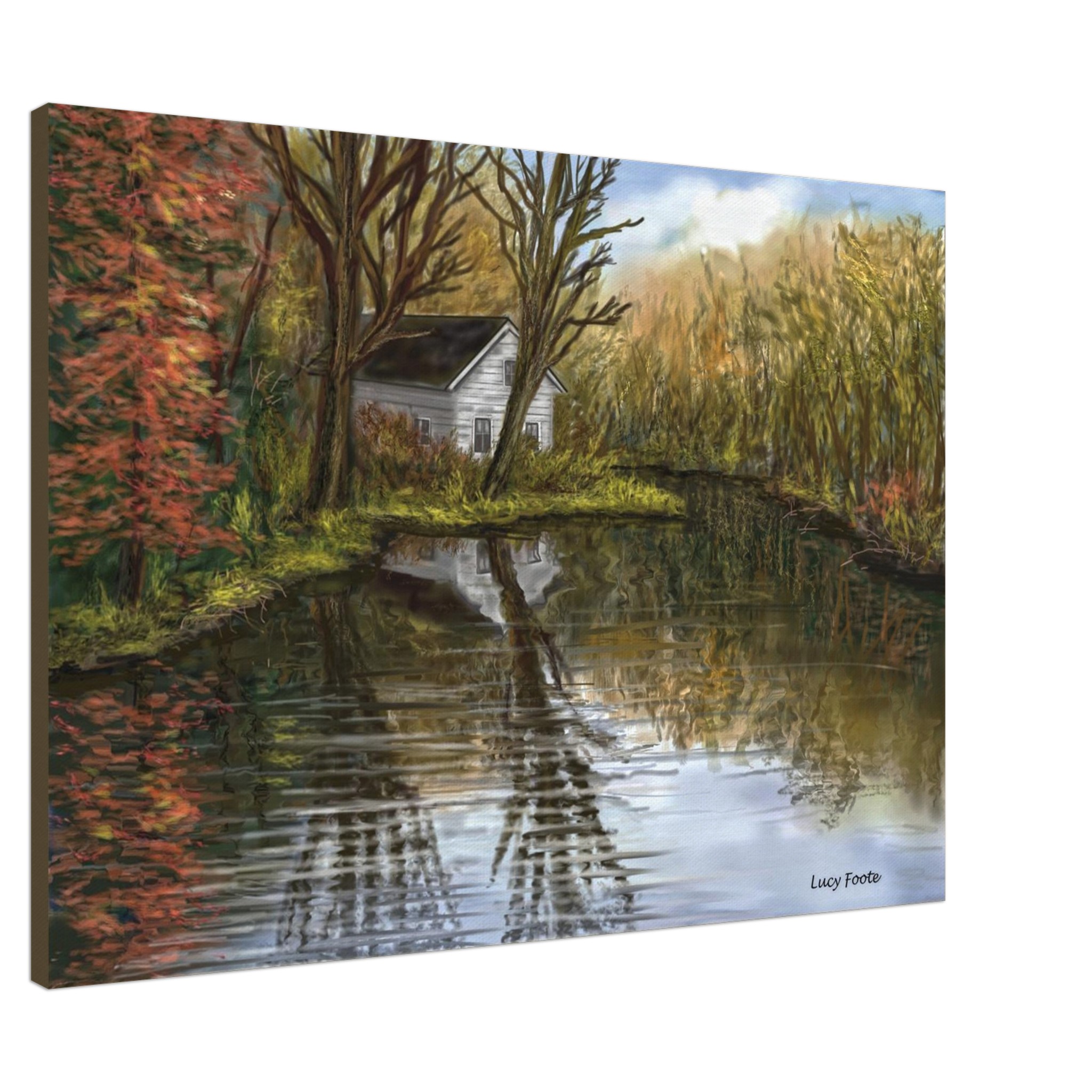 Reflection Digital Painting by Lucy Foote printed on stretched canvas